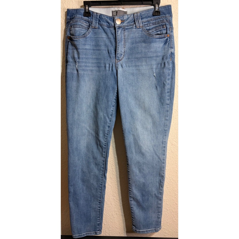 Democracy Ab Technology Light Wash Skinny Jeans Women 12 Distressed